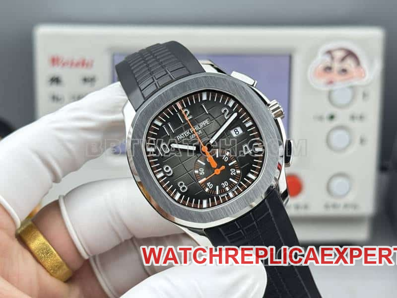 Watches Patek Philippe P1 Factory Grenade Black Plate Mechanical Black Rubber Model 5968 Front Actual Picture