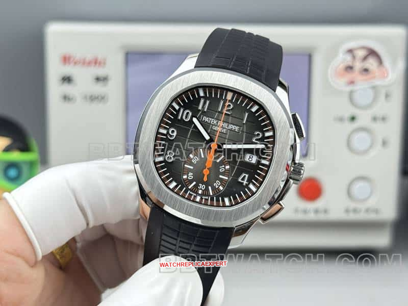 Watches Patek Philippe P1 Factory Grenade Black Plate Mechanical Black Rubber Model 5968 Front Actual Picture