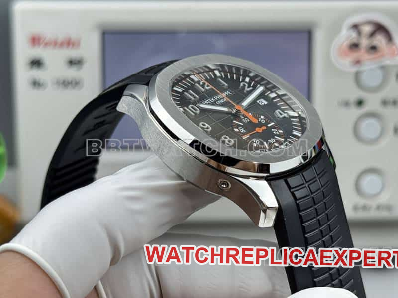 Watches Patek Philippe P1 Factory Grenade Black Plate Mechanical Black Rubber Model 5968 Side Actual Photos