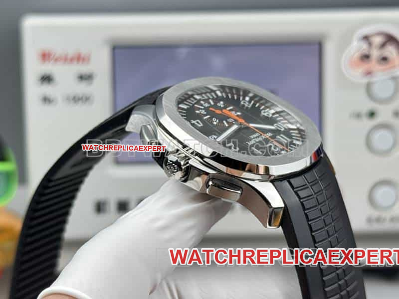 Watches Patek Philippe P1 Factory Grenade Black Plate Mechanical Black Rubber Model 5968 Side Actual Photos
