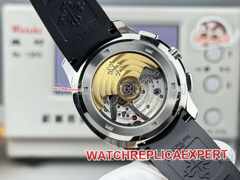 Watch Patek Philippe P1 Factory Grenade Black Plate Mechanical Black Rubber Model 5968 Back Actual Picture