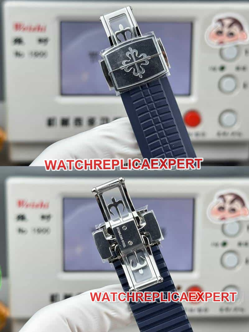 top-tier watch Patek PhilippeP1 factory grenade blue dial mechanical blue rubber model 5968clasplive photos