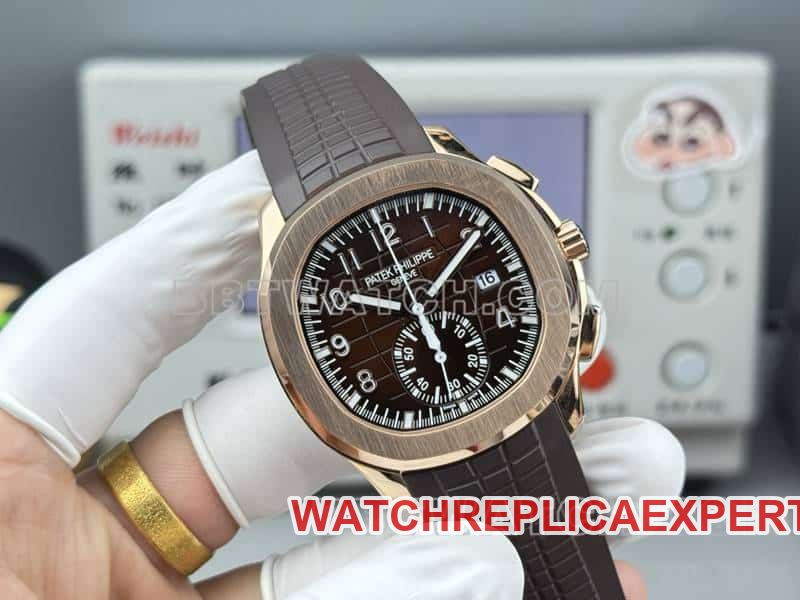 collectible watch Patek PhilippeP1 factory grenade brown disk mechanical brown rubber model 5968front live photo