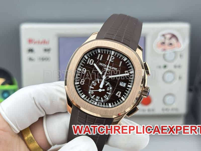 collectible watch Patek PhilippeP1 factory grenade brown disk mechanical brown rubber model 5968front live photo