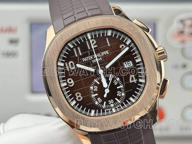 collectible watch Patek PhilippeP1 factory grenade brown disk mechanical brown rubber model 5968front live photo