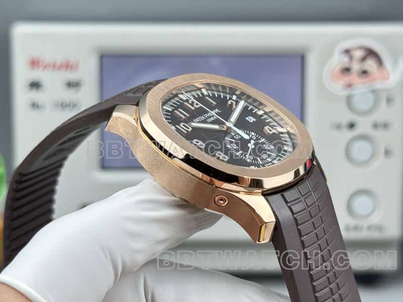collectible watch Patek PhilippeP1 factory grenade brown disk mechanical brown rubber model 5968side live photo