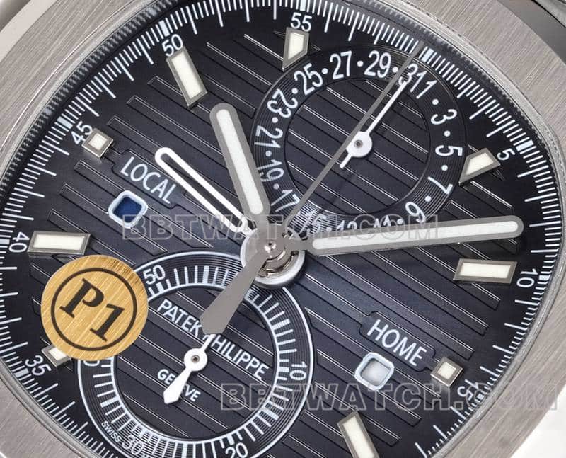 Sporty and elegant top-tier watch P1 factory Patek Philippeblue dial mechanical steel bracelet model 5990front live photo