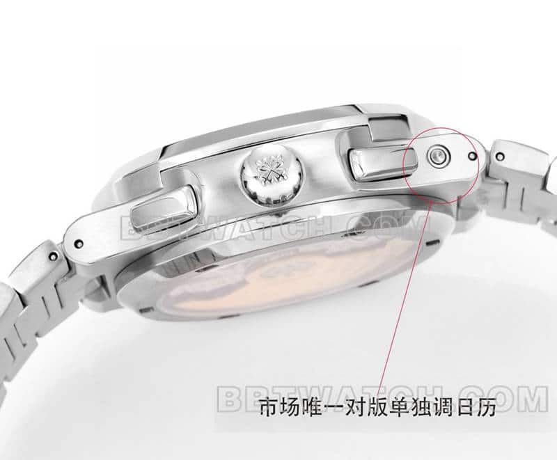 Sporty and elegant top-tier watch P1 factory Patek Philippeblue dial mechanical steel bracelet model 5990side live photo