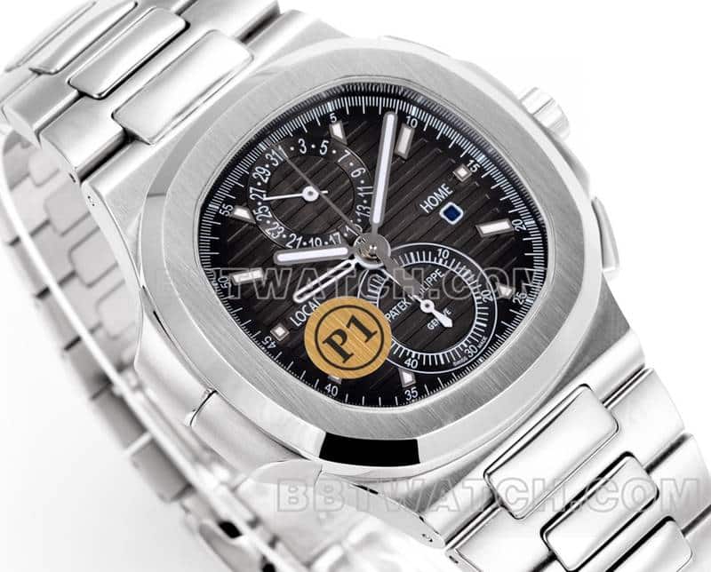 Sporty and elegant optimal watch P1 factory Patek Philippeblack dial mechanical steel bracelet model 5990front live photo