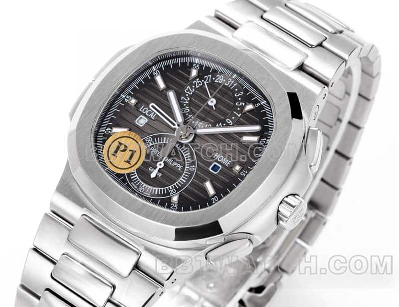 Sporty and elegant optimal watch P1 factory Patek Philippeblack dial mechanical steel bracelet model 5990front live photo