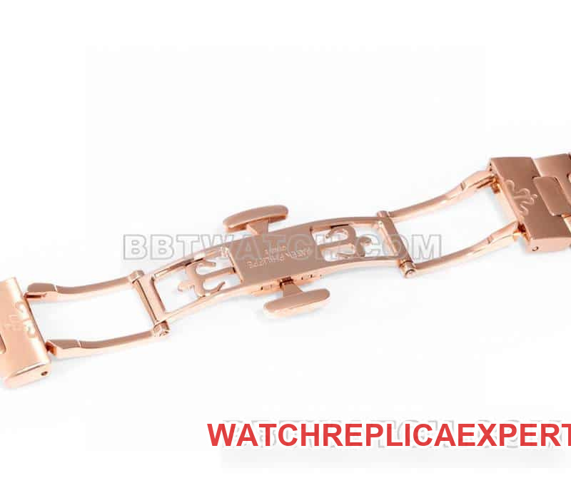 Sports elegant collectible watches P1 factory Patek Philippe blue disk rose gold mechanical steel belt models 5990 buckle real photo