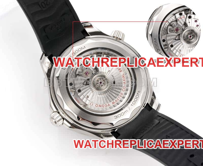 Omegatop-tier watch OR factory Seamaster 300m black dial mechanical black rubber model caseback live photo