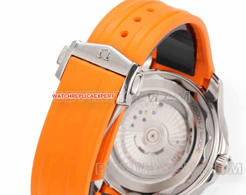 Omega collectible watch OR factory Seamaster 300m black dial mechanical orange rubber model braceletlive photos