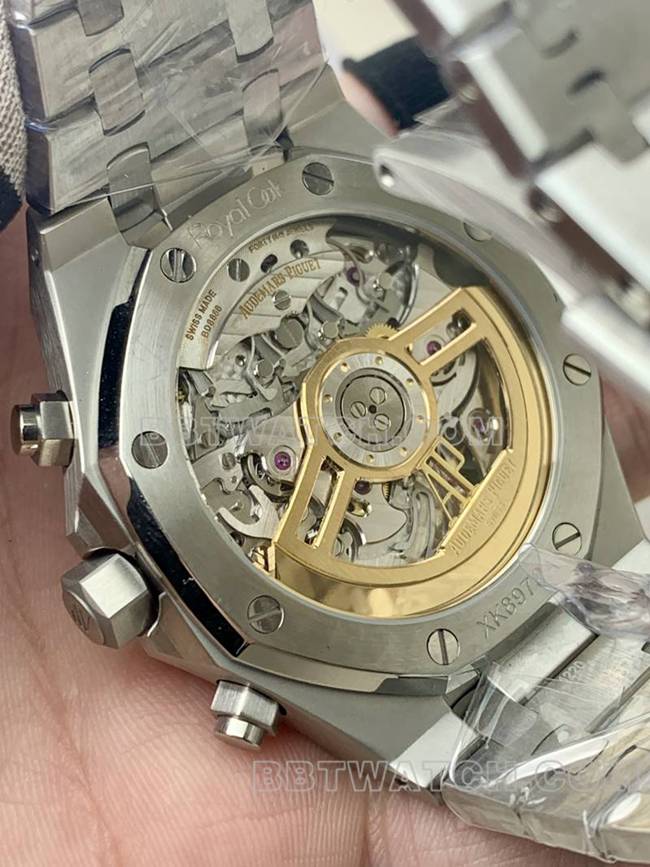 collectible watch Royal OakBLS factory Audemars Piguetsilver dial mechanical 26420caseback live photo