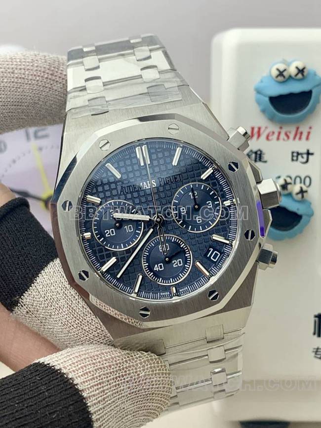 collectible watch Royal OakBLS factory Audemars Piguetblue dial mechanical 26420front live photo