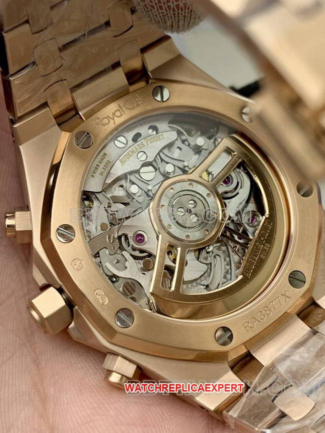 watch Audemars PiguetBLS factory Royal Oakrose goldsilver dial mechanical 26420front live photo