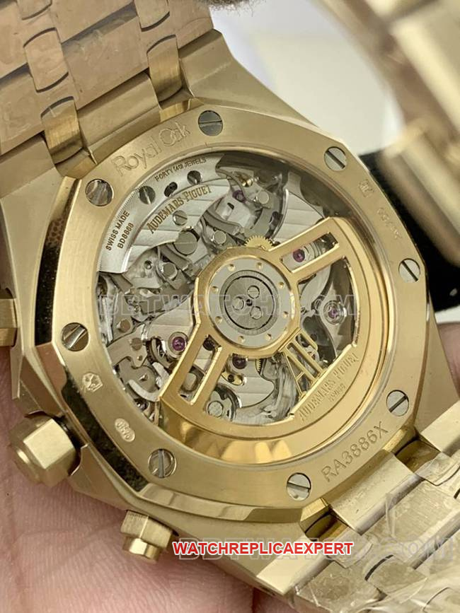 collectible watch Audemars PiguetBLS factory Royal Oakyellow gold smoked gold plate mechanical 26420front live photo