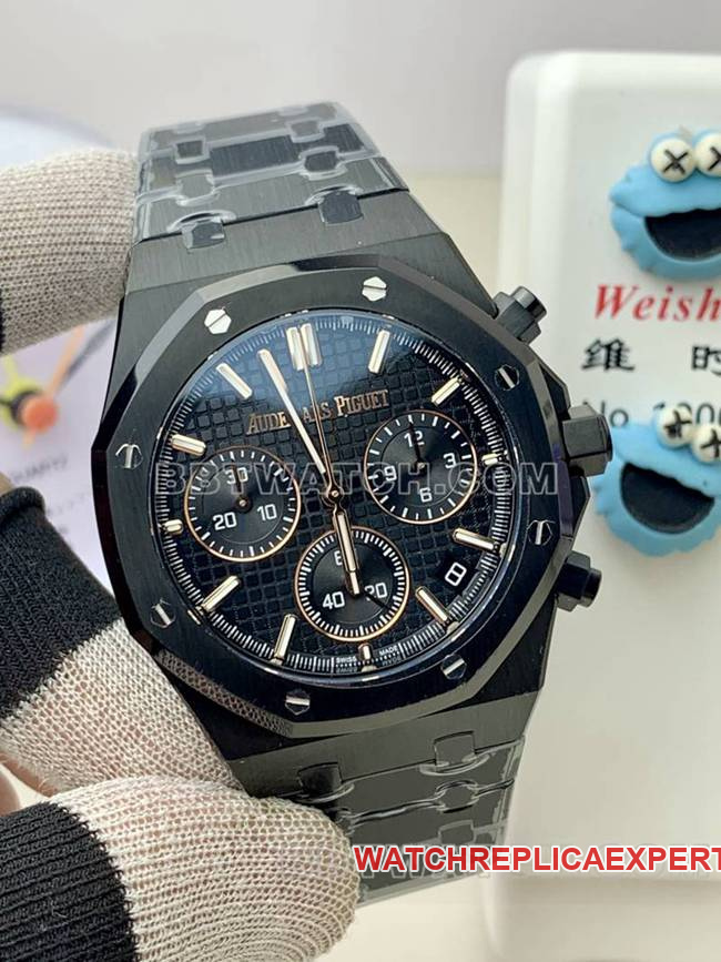top-tier watch BLS factory Audemars PiguetRoyal Oak black ceramic mechanical 26420front live photo