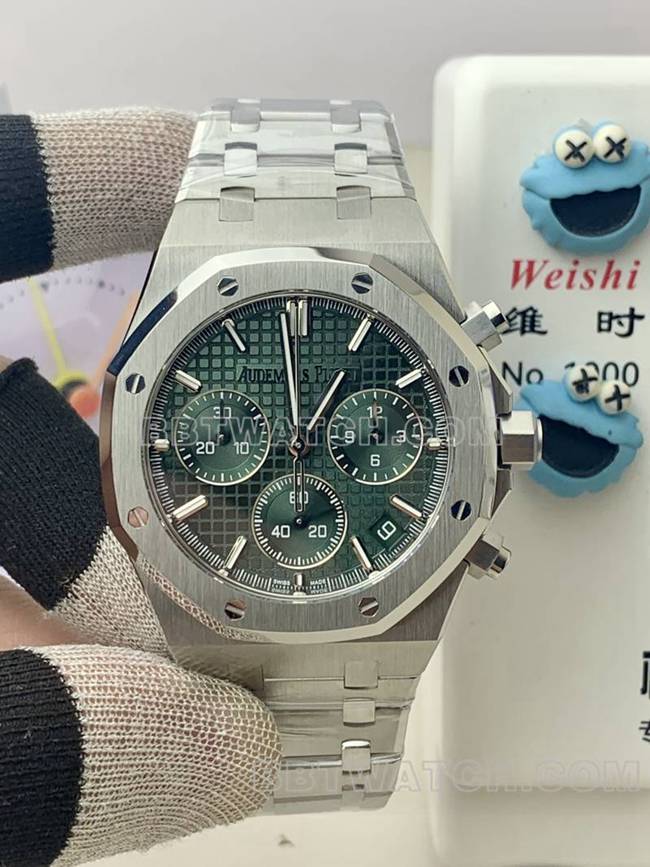 1:1replica watch Royal OakBLS factory Audemars Piguetgreen dial mechanical 26420front live photo