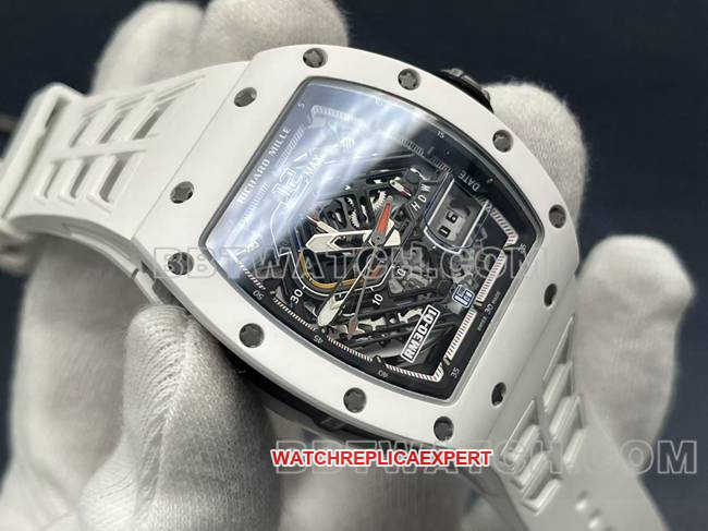 collectible watch Richard MilleRM30-01 white ceramicfront live photo