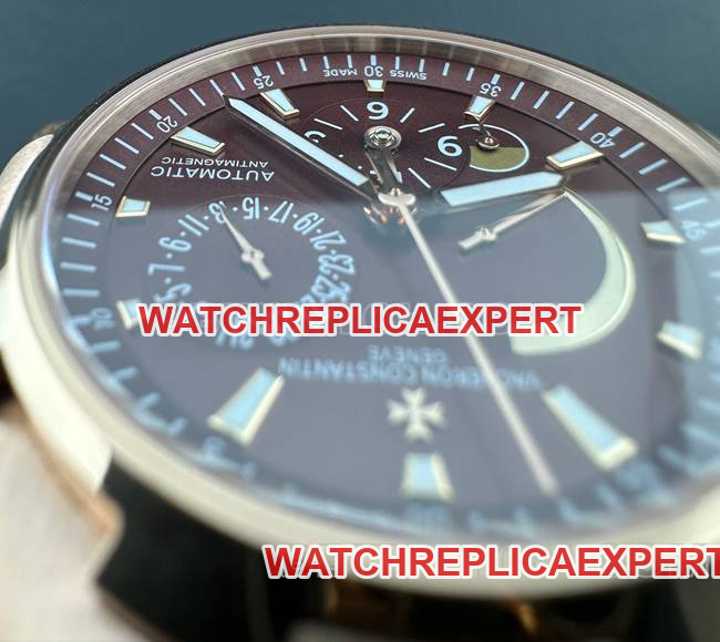 Top collectible watches Across The Sea 9F Vacheron Constantin Rose Gold Dark Brown Plate Mechanical 47450 Front Actual Picture