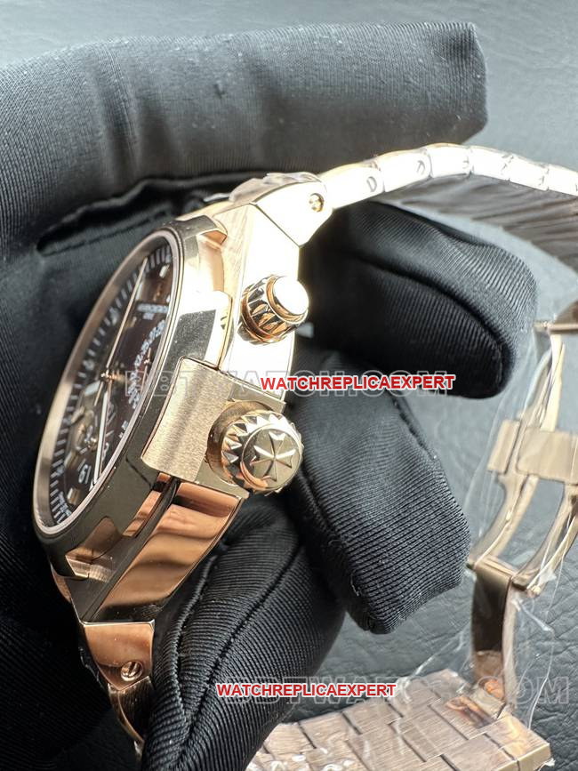 Top collectible watches Across The Sea 9F Vacheron Constantin Rose Gold Dark Brown Plate Mechanical 47450 Side by Side Actual Pictures