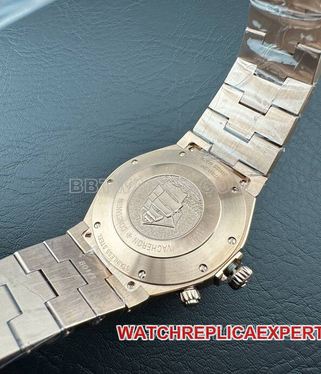Top collectible watches Across The Sea 9F Vacheron Constantin Rose Gold Dark Brown Plate Mechanical 47450 Back Actual Picture