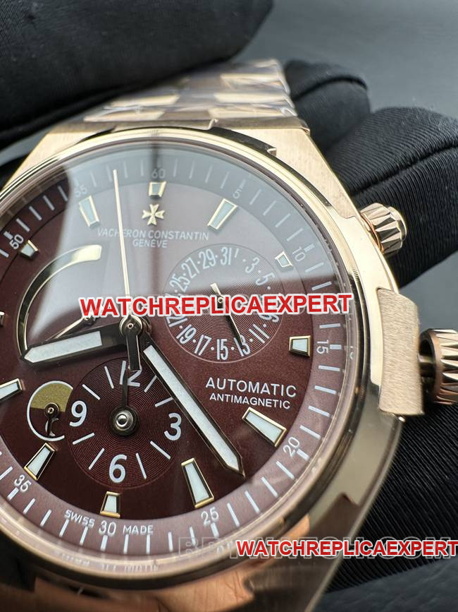 Top collectible watches Across The Sea 9F Vacheron Constantin Rose Gold Dark Brown Plate Mechanical 47450 Front Actual Picture