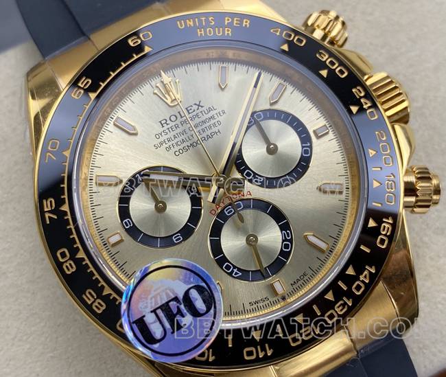 top-tier watch DaytonaUFO factory Rolexyellow gold shell gold plate 4131 mechanical front live photo