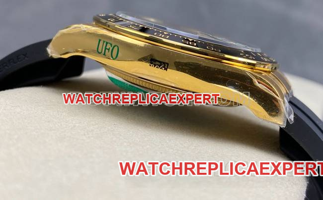 top-tier watch DaytonaUFO factory Rolexyellow gold shell gold plate 4131 mechanical side live photo