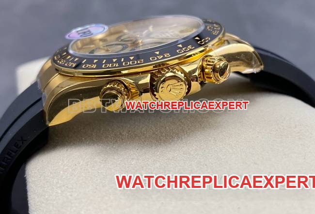 top-tier watch DaytonaUFO factory Rolexyellow gold shell gold plate 4131 mechanical side live photo
