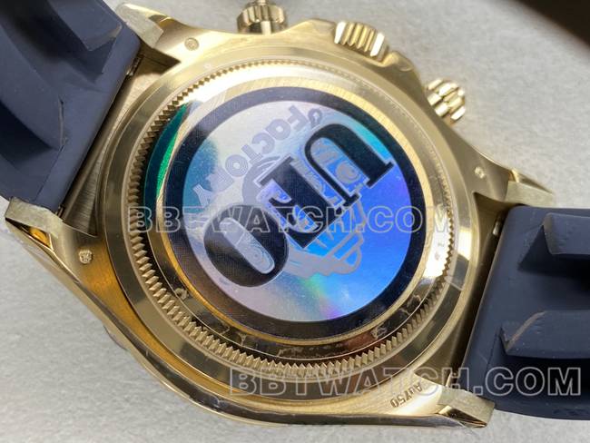 collectible watch DaytonaUFO factory Rolexyellow gold case blue dial4131 mechanical caseback live photo
