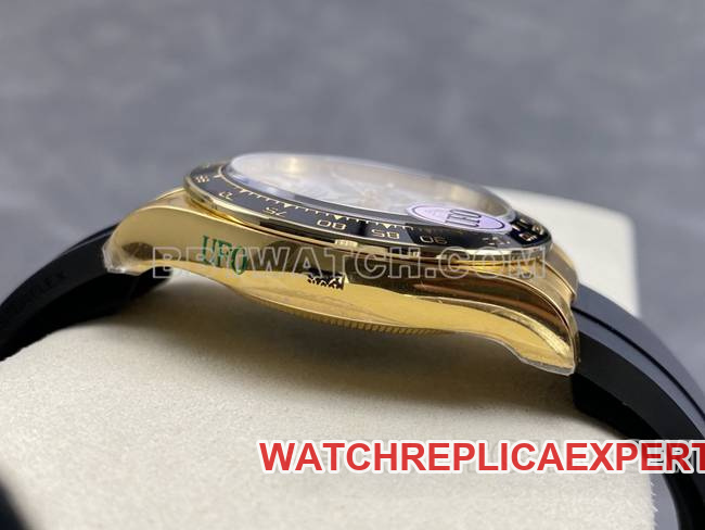 Watch: Daytona from UFO Factory—Rolex Gold Case with Meteorite Dial, 4131 Mechanical Movement—Side View Photos