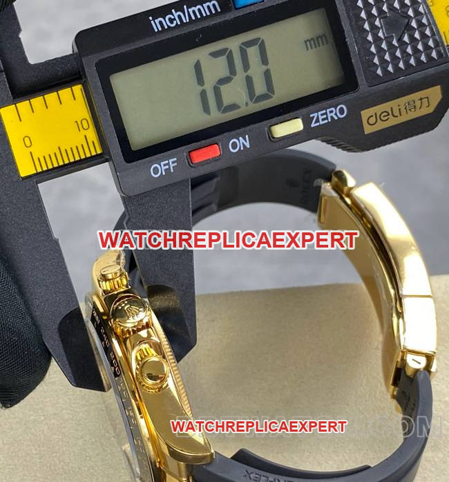Watch: Daytona from UFO Factory—Rolex Gold Case with Meteorite Dial, 4131 Mechanical Movement—Side View Photos