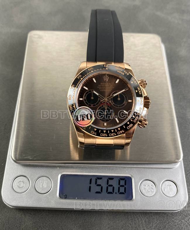 watch UFO factory DaytonaRolexrose gold shell brown plate 4131 mechanical weight live photos
