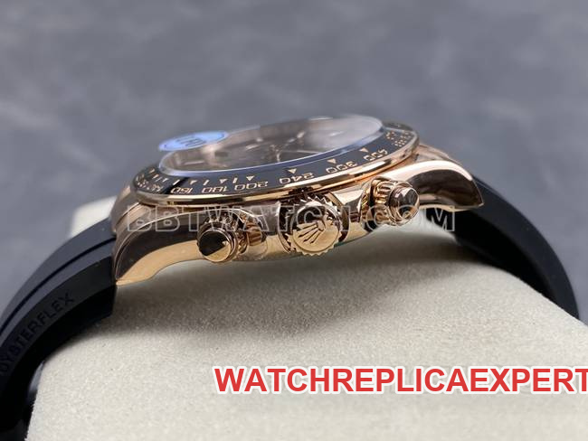 watch UFO factory DaytonaRolexrose gold shell brown plate 4131 mechanical side live photo