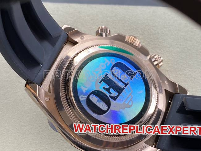 collectible watch UFO factory DaytonaRolexrose gold case meteorite disc 4131 mechanical caseback live photo