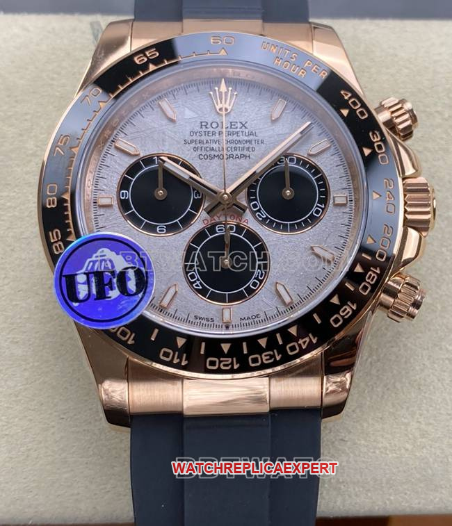 collectible watch UFO factory DaytonaRolexrose gold case meteorite disc 4131 mechanical front live photo