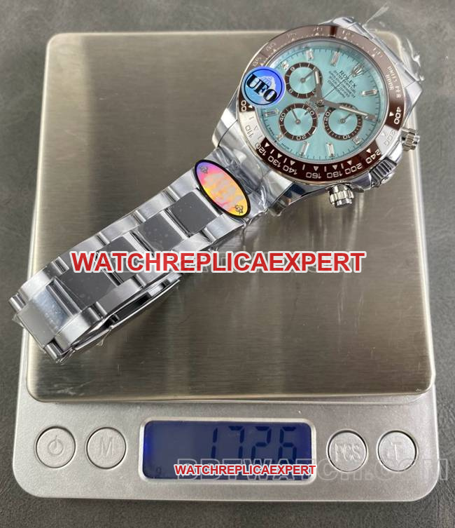 1:1replica watch UFO factory DaytonaRolex ice blue diamond 4131 mechanical weight live photos