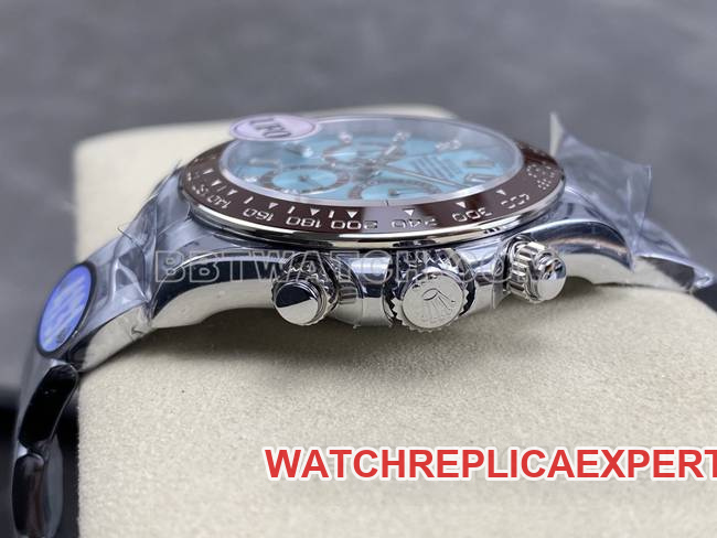 1:1replica watch UFO factory DaytonaRolex ice blue diamond 4131 mechanical side live photo