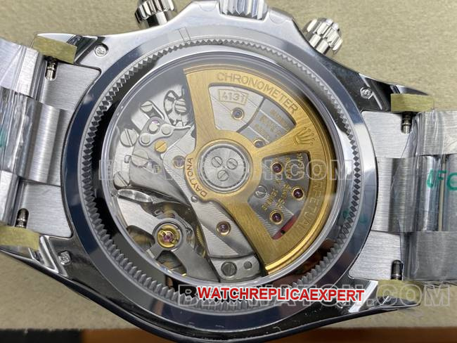 1:1replica watch UFO factory DaytonaRolex ice blue diamond 4131 mechanical caseback live photo