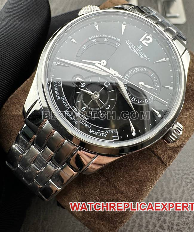 watch Jaeger-LeCoultre9F factory master black dial mechanical 1428421front live photo