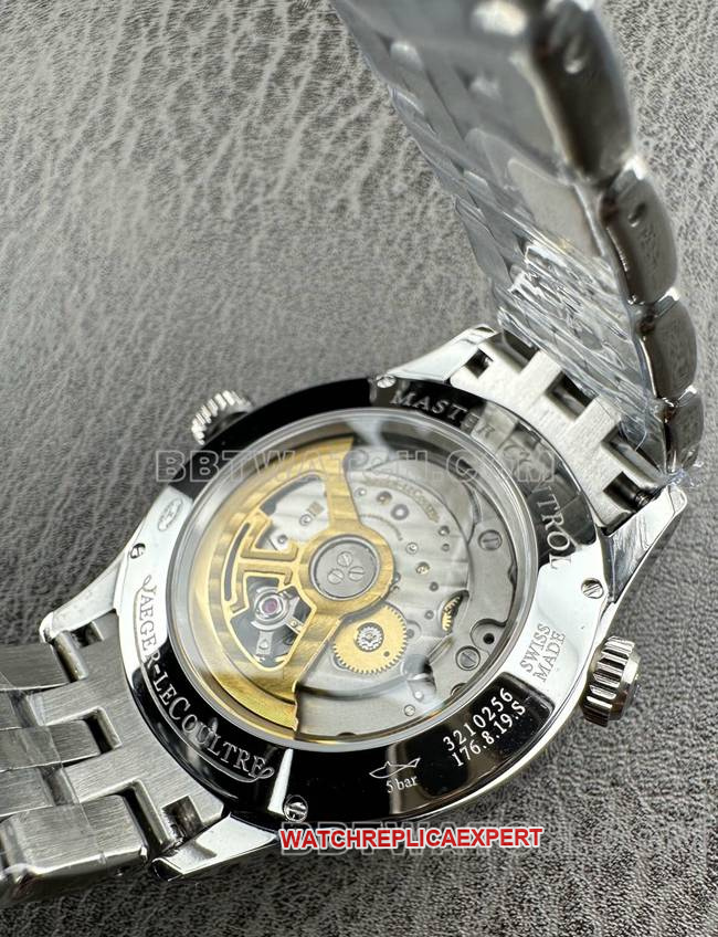 watch Jaeger-LeCoultre9F factory master black dial mechanical 1428421caseback live photo