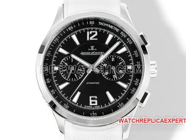 collectible watch Jaeger-LeCoultre Beichen black dial mechanical white rubber model front live photo