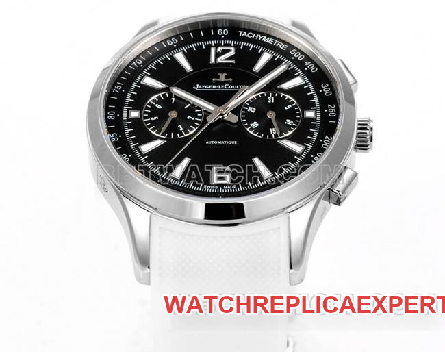 collectible watch Jaeger-LeCoultre Beichen black dial mechanical white rubber model front live photo