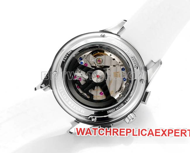 collectible watch Jaeger-LeCoultre black dial mechanical white rubber caseback live photo