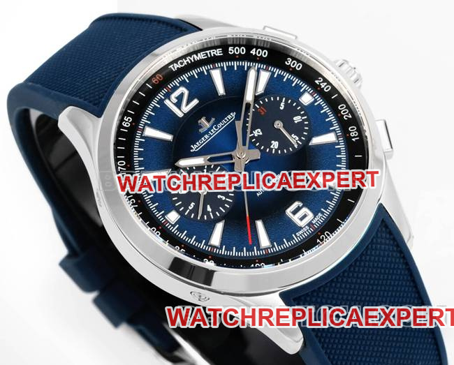 1:1replica watch Jaeger-LeCoultre Beichen blue dial mechanical blue rubber model front live photo