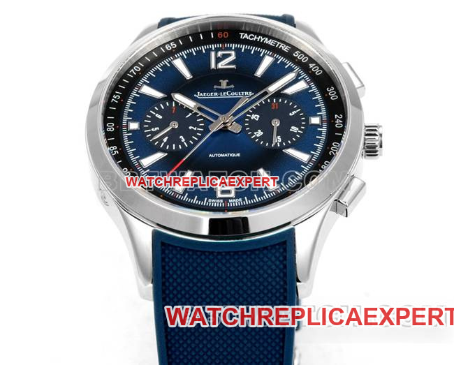 1:1replica watch Jaeger-LeCoultre Beichen blue dial mechanical blue rubber model front live photo