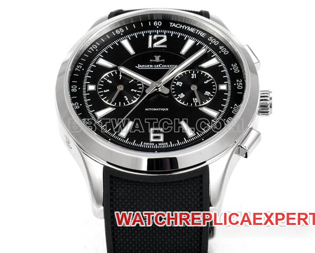 watch Beichen Jaeger-LeCoultreblack dial mechanical black rubber front live photo