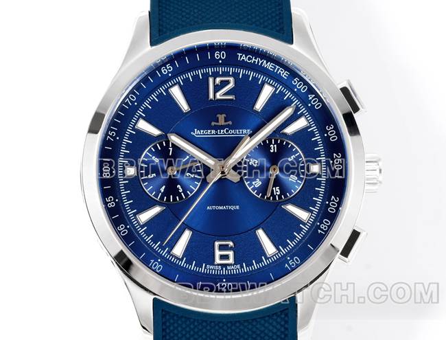 top-tier watch Beichen Jaeger-LeCoultreblue dial mechanical blue rubber model front live photo